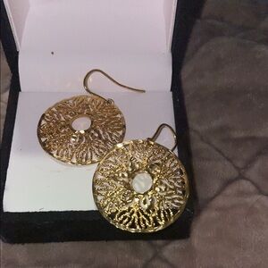 18 K Gold Plated Over Silver Filigree Earrings